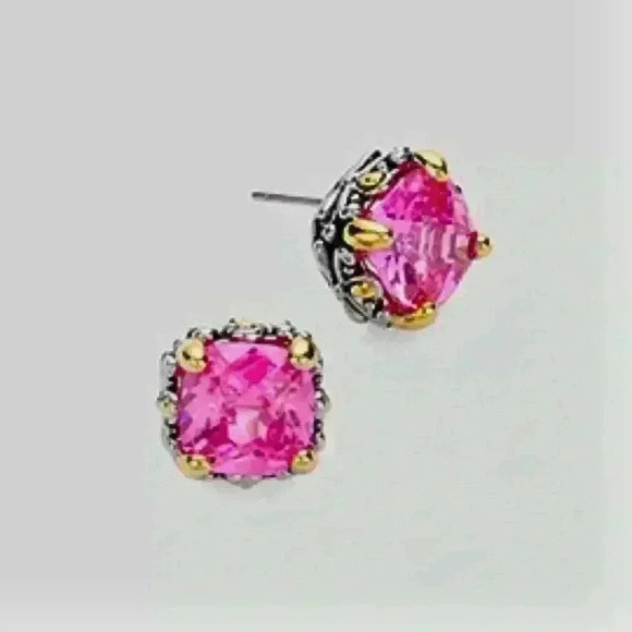 Pink Multi Facet Cut Stone Pendant Necklace - Picture 4 of 4